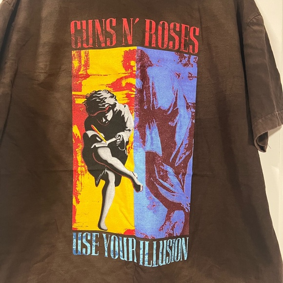 New - Guns N’ Roses Brown Graphic Band T-Shirt - Picture 4 of 5